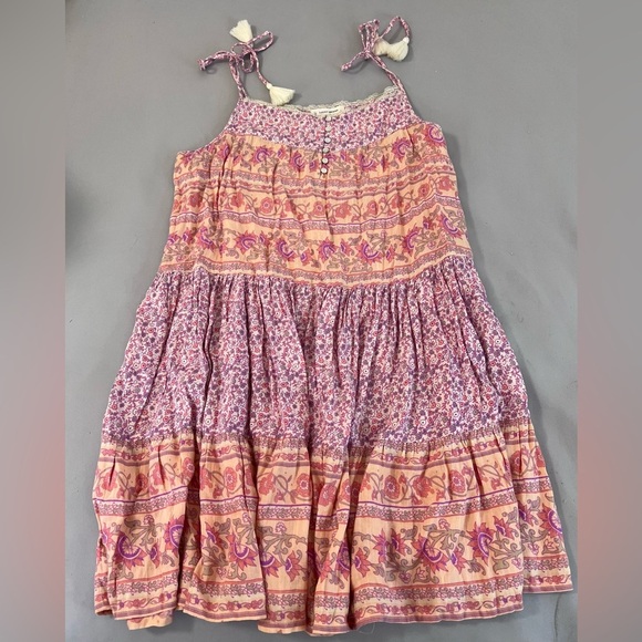 Lucky Brand Women's Mixed Print Tie Sleeve Tiered Dress Large NWT - Picture 6 of 14